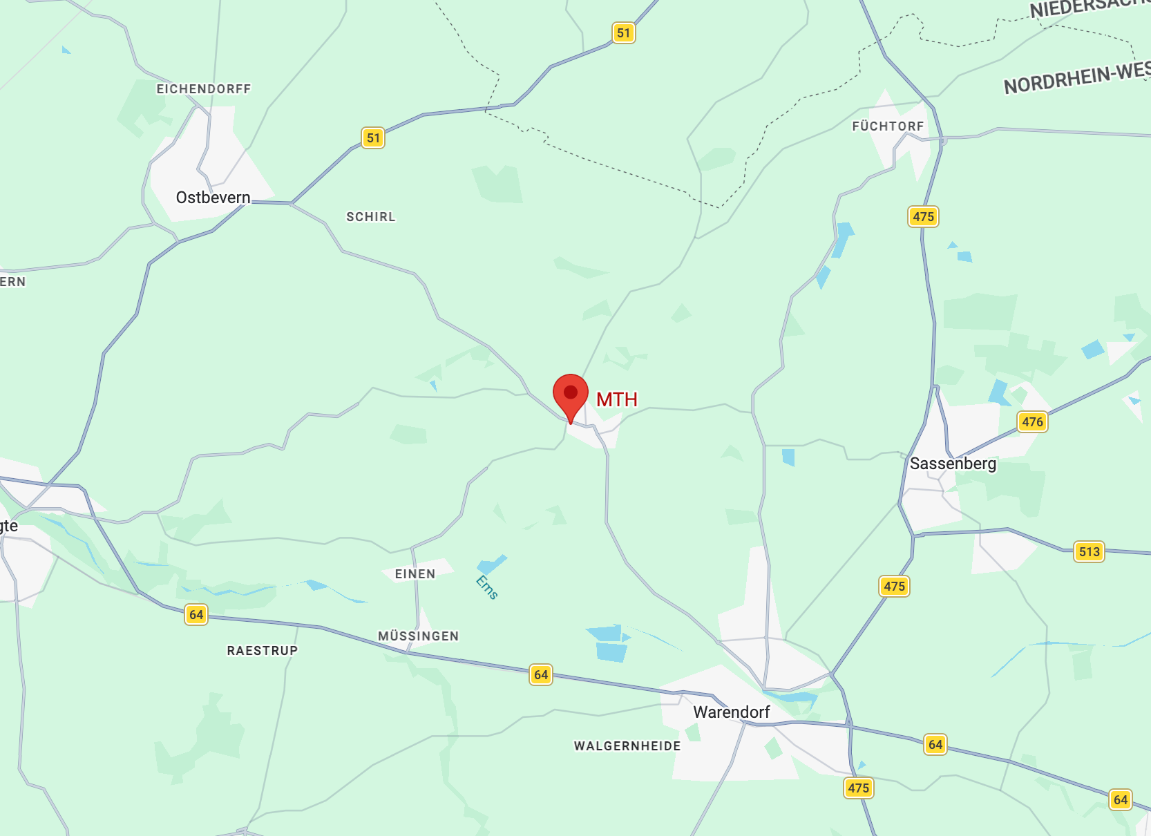 Lage von MTH Motorinstandsetzung in Warendorf-Milte